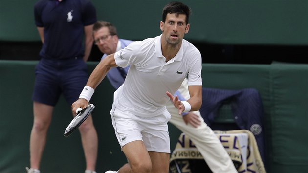 Momentka ze semifin�lov�ho z�pasu mezi Novakem Djokovi�em a Rafaelem Nadalem.