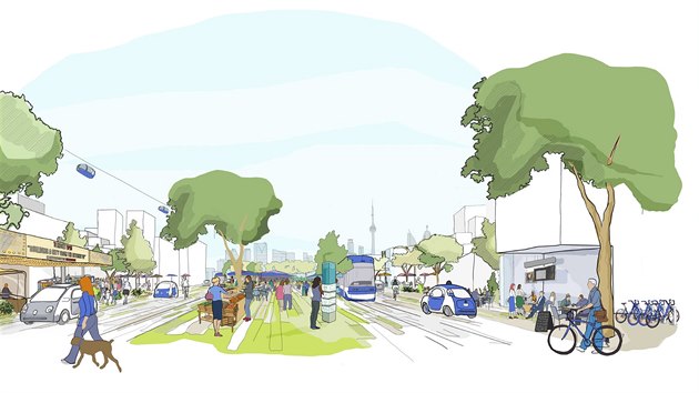 Ve "městě budoucnosti" budou mít chodci a cyklisté přednost před automobily, ale pouze před těmi, které nenahradí samořiditelná kyvadlová doprava.