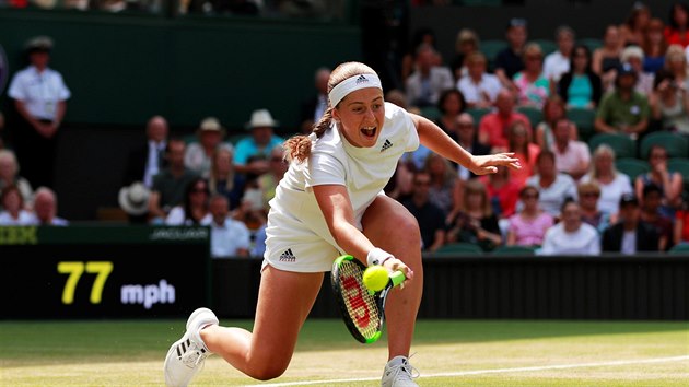 Mm to. Lotysk tenistka Jelena Ostapenkov vybr mek tsn nad zem v semifinle Wimbledonu