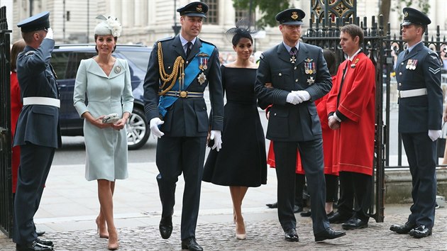 Vvodkyn Kate, princ William, vvodkyn Meghan a princ Harry (Londn, 10. ervence 2018)