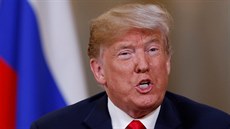 Donald Trump b�hem setkání s Vladimirem Putinem v Helsinkách (16. �ervence 2018)