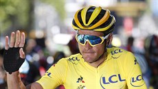 Greg van Avermaet ve lutém dresu pro lídra Tour de France.