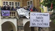 Protest Pirátů proti středečnímu hlasování o důvěře vládě Andreje Babiše,...