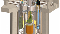 Schéma reaktoru TWR-P s tepelným výkonem 600 MW, který by TerraPower mla...