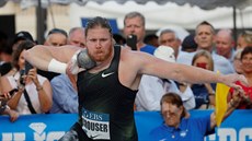 Ryan Crouser v sout�i koula�� p�i Diamantové lize v Monaku.