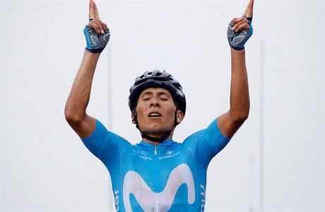Nairo Quintana slaví etapové prvenství, archivní snímek