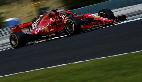 Sebastian Vettel bhem tréninku na Velkou cenu Maarska formule 1