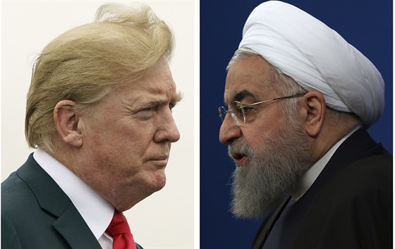 Americký prezident Donald Trump a íránský prezident Hasan Rúhání