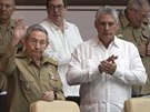 Raul Castro a Miguel Díaz-Canel v kubánském parlamentu (27. prosince 2016)