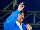 Prezident Nikaraguy Daniel Ortega na manifestaci k 39. výroí sandinistické...