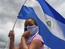 Demonstrace za odchod prezidenta Ortegy v hlavním mst Managua