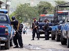 Nikaragujské bezpečnostní složky ve městě Jinotega