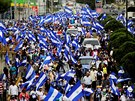 Demonstrace za odchod prezidenta Ortegy v hlavním městě Managua