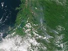 Poáry raelini u Manchesteru na satelitních snímcích Evropské vesmírné...