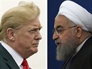 Americký prezident Donald Trump a íránský prezident Hasan Rúhání