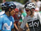 Chris Froome v rozhovoru ped 17. etapou s Nairem Quintanou.