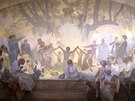 Alfons Mucha: Psaha omladiny pod slovanskou lpou (1926 (nedokoneno),...