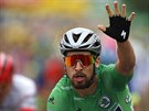 VÍTZ. Slovenský cyklista Peter Sagan slaví vítzství ve 13. etap Tour de...