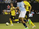 Mario Götze z Dortmundu u míe bhem pípravného duelu proti Manchesteru City
