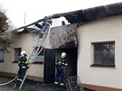 Požár budovy neslyšících sportovců v Plzni. (23. 7. 2018)