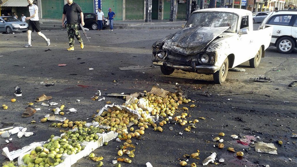 Útok v Suvajdě se odehrál v blízkosti rušného tržiště, kde se odpálil...