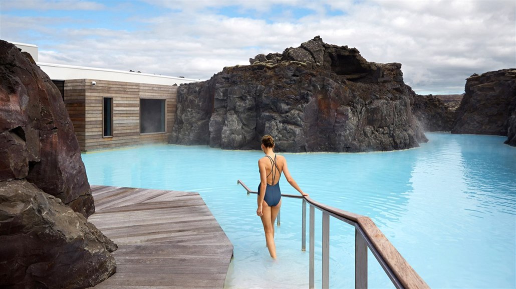 Luxusní hotel The Retreat v Blue Lagoon nedaleko islandského Reykjavíku.