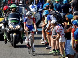Francouzsk mladk David Gaudu v horsk etap na Tour de France.