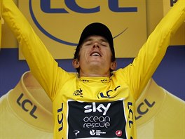 Britsk cyklista Geraint Thomas si uv slvu na pdiu Tour de France