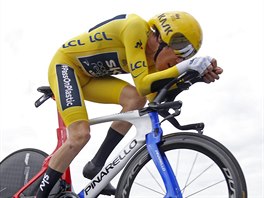 Geraint Thomas si v časovce jede za titulem z Tour de France.