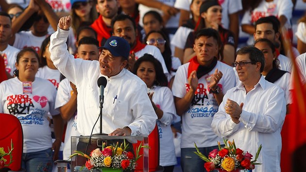 Prezident Nikaraguy Daniel Ortega na manifestaci k 39. vro sandinistick revoluce 