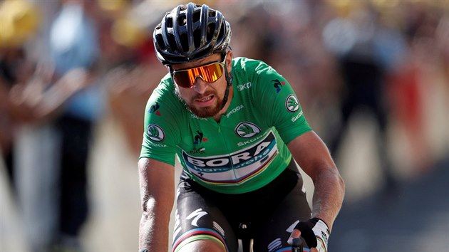 Slovk Peter Sagan pijd do cle 14. etapy Tour de France.