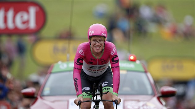Lawson Craddock bhem asovky na Tour de France.