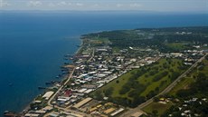 Letecký pohled na Honiaru, hlavní msto alamounových ostrov