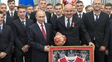 Ruský prezident Vladimir Putin přijal v Kremlu národní fotbalový tým (28....