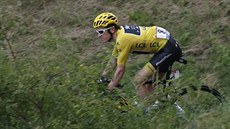 Geraint Thomas ve žlutém dresu pro lídra Tour de France.