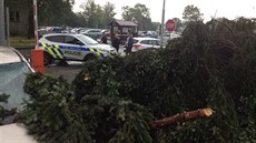 Bouřka napáchala škody na letišti v Ostravě (27. 7. 2018)