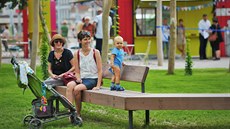 Nov otevený park na Mendlov námstí v Brn.