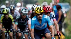 Mikel Landa v ele úniknuví skupiny v devatenácté etap Tour.