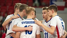 �e�tí volejbalisté ve finálovém duelu juniorského ME s Ruskem.