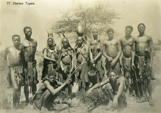 Namibijský kmen Herer na snímku z roku 1905