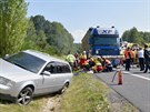 Nehoda kamionu, dod�vky a osobn�ho automobilu zablokovala d�lnici D6 u Sokolova.