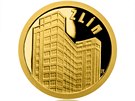 Bav mrakodrap na zlaté pamtní minci.