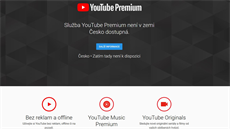 Sluzba YouTube Premium zatím není v esku dostupná.