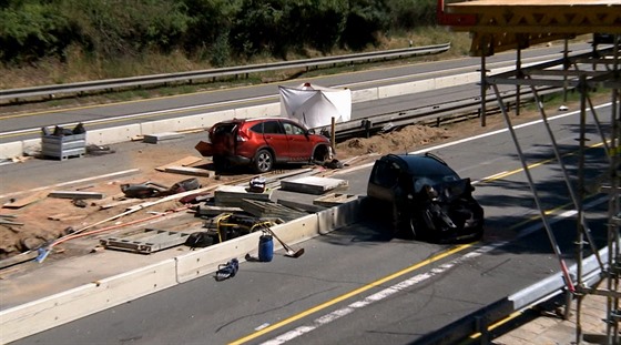 Havarované auto srazilo dlníka na D1