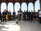 SPD představuje kandidáty do komunálních voleb v Praze. U mikrofonu je lídr...