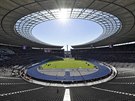 Stadion v Berlín bhem atletického mistrovství Evropy.