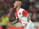 Slávista Miroslav Stoch v utkání 3. pedkola Ligy mistr proti Dynamu Kyjev.