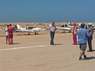 Cap Juby v Maroku. editelem stanice Aéropostale, do ní toto letit patilo,...