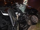 Nehoda z 3. z 2016, kdy Karel S. boural v centru Plzn ve vozidle BMW.