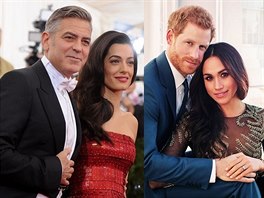 George Clooney a Amal Clooneyová / princ Harry a Meghan Markle / David Beckam a...